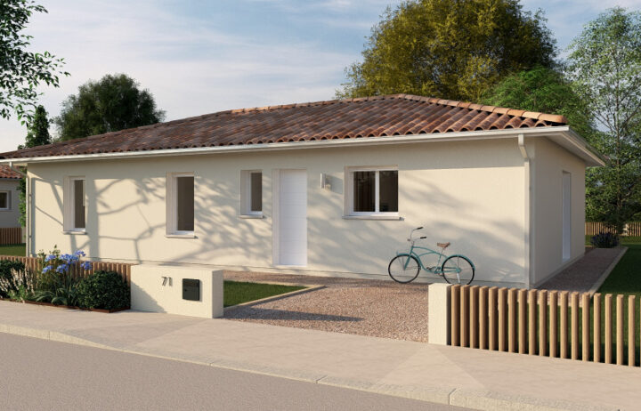 votre maison de 100m2 sur un terrain de 573m2 sur la commune de Le Porge au prix de 335000€ avec Alpha Constructions